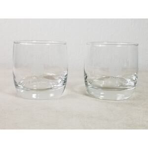 Jim Beam Glass Whiskey Rock Black Bourbon 8oz Tumbler 3 1/2" Drink Smart x2